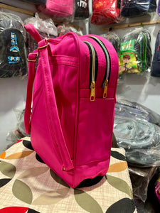 CHANNEL Pink Flower Embroidery Bagpack with Pure Foam Buckle