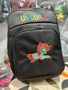 Unicorn Embroidery Black High-quality Bagpack